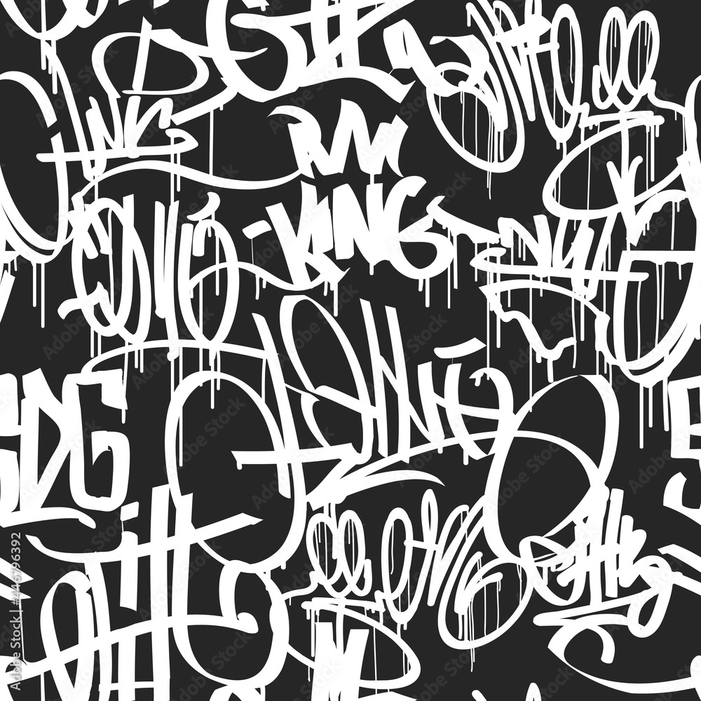 Hip Hop Graffiti Art Black And White