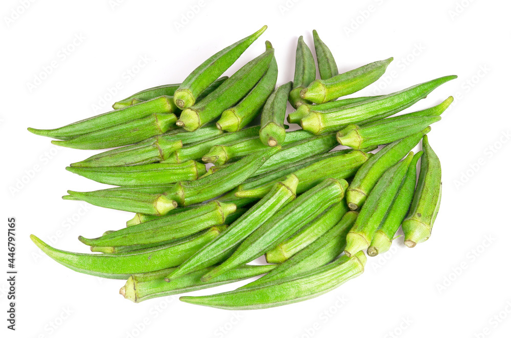 Fresh young okra or Lady Fingers background, a pile of Indian bhindi, organic vegetables Fresh young okra or Lady Fingers background, a pile of Indian bhindi, organic vegetables