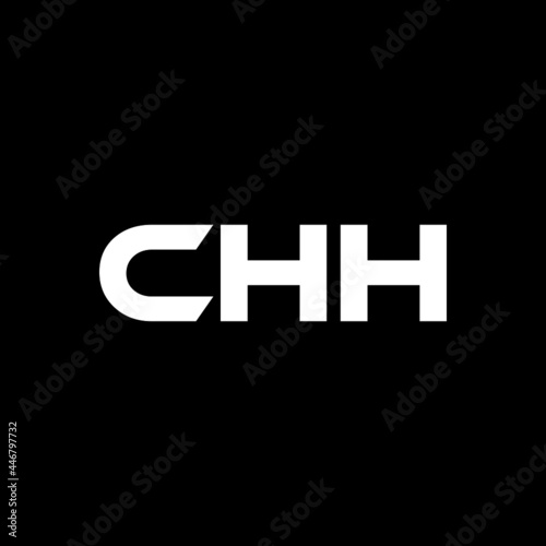 CHH letter logo design with black background in illustrator, vector logo modern alphabet font overlap style. calligraphy designs for logo, Poster, Invitation, etc.