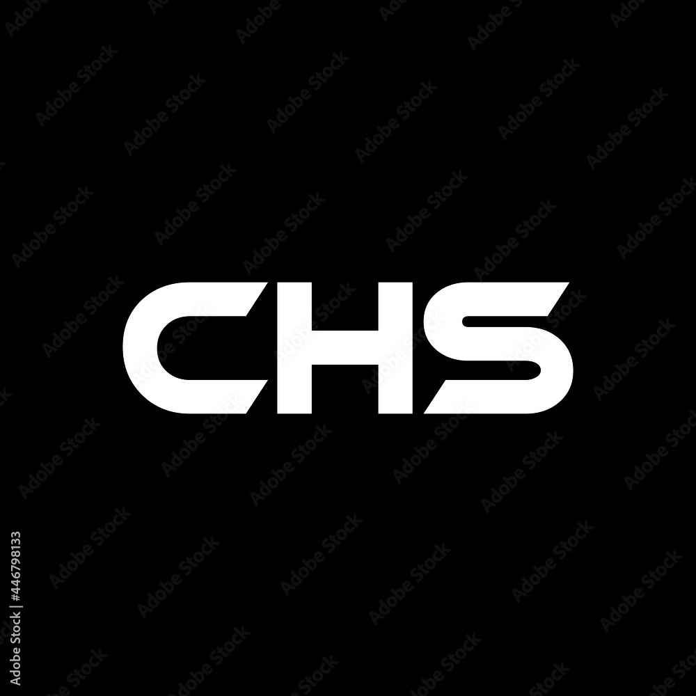 CHS letter logo design with black background in illustrator, vector logo modern alphabet font overlap style. calligraphy designs for logo, Poster, Invitation, etc.