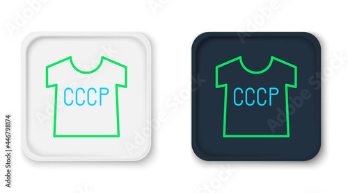 Line USSR t-shirt icon isolated on white background. Colorful outline concept. Vector