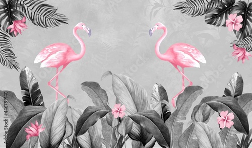 do-pokoju-dziewczynki-z-rozowymi-flamingami-i-tropikalnymi-liscmi