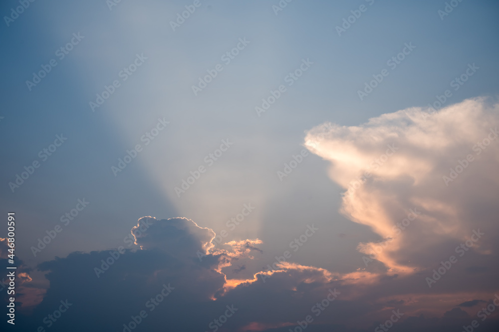 Beautiful cloud and sky on sunset landscape.