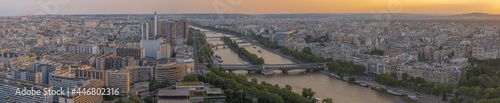 Paris, France - 07 22 2021: Eiffel Tower: View of Swan island at sunset in Paris © Franck Legros