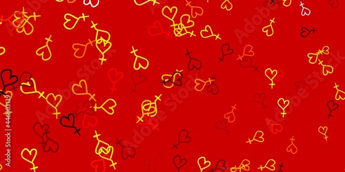Light Red, Yellow vector texture with women's rights symbols.