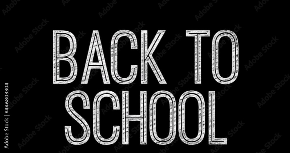 Animation of back to school text on black background Animation of back to school text on black background