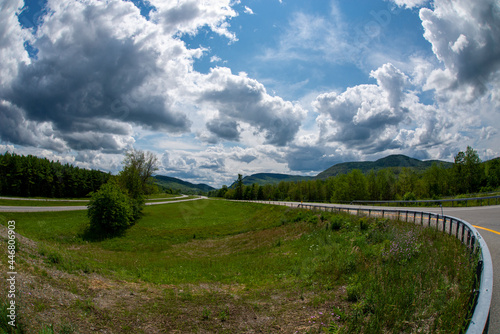 Access lane to Highway 87 in upstate New York in summer