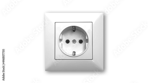 Electric outlet isolated on a white background, modern interior design and concept photo