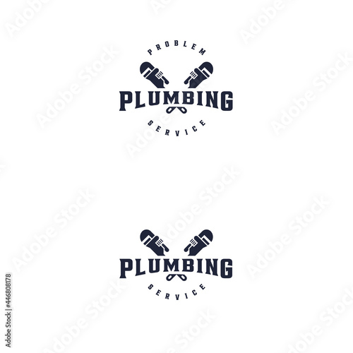 Plumbing logo design inspiration. water pipe service problem. Vintage Badge Retro Western Hipster style