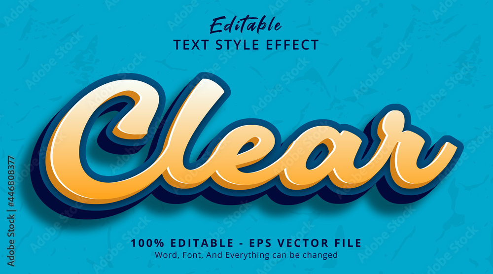 Editable text effect, Clear text on headline color style effect