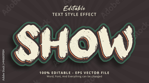 Editable text effect, Show text on vintage poster color style effect