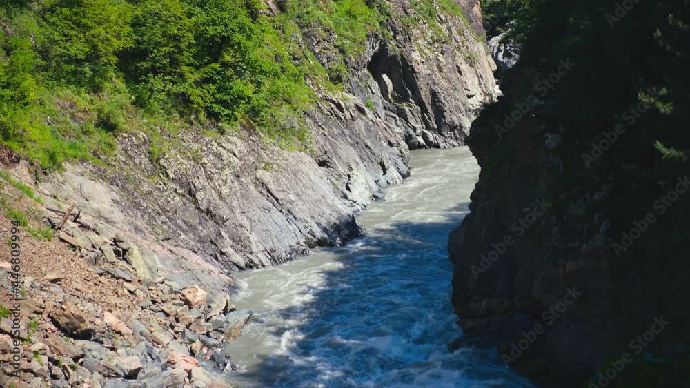 Ravine Stream Mountain River in Canyon Ravine Stream Mountain River in Canyon