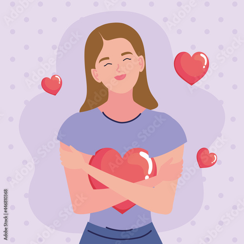 фотографія woman with hearts