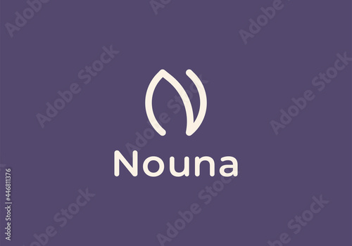 initial N and flower logo. Flower symbol. Beauty, spa, salon, cosmetics or boutique logo and more business.
