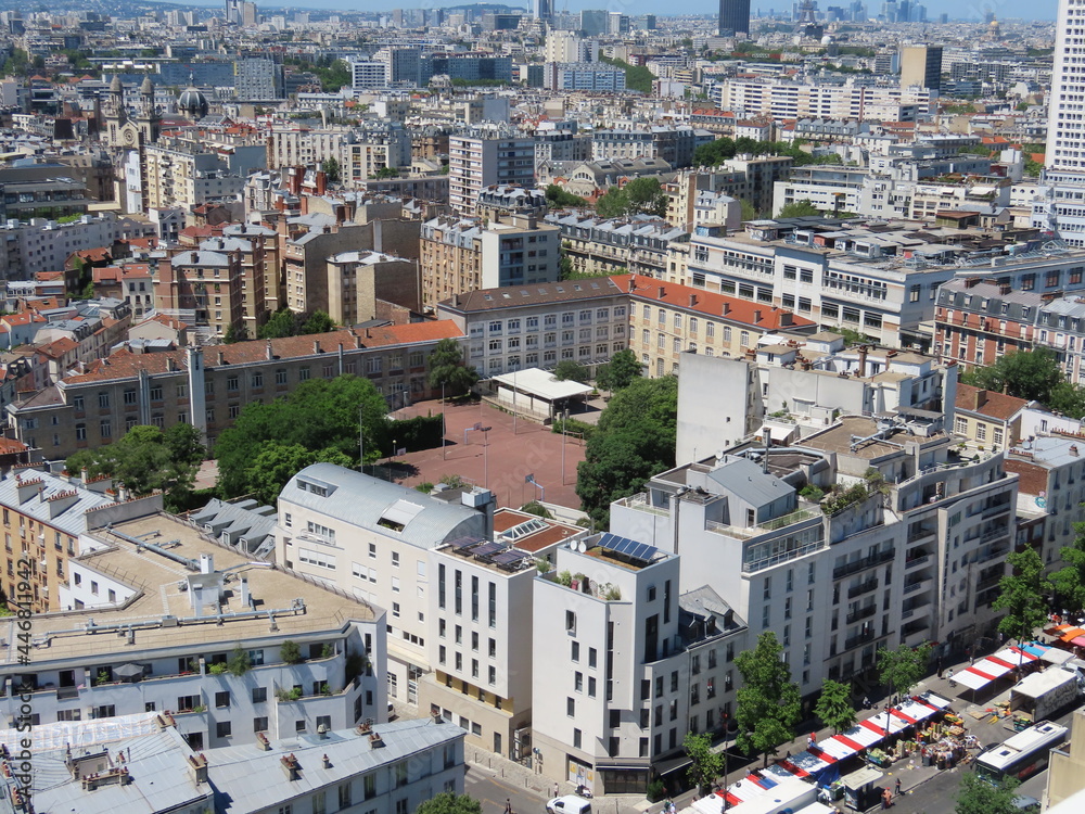 Paysage urbain du quartier Maison-Blanche, vue aérienne à Paris