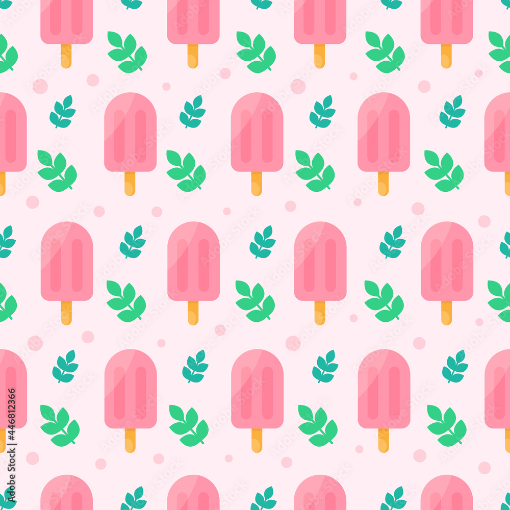 This is a seamless pattern texture of ice cream on a pink background. Vector wrapping paper. This is a seamless pattern texture of ice cream on a pink background. Vector wrapping paper.