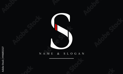 SI, IS, S, I abstract letters logo monogram