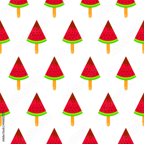 This is a seamless pattern texture of ice cream on a white background. Vector wrapping paper.