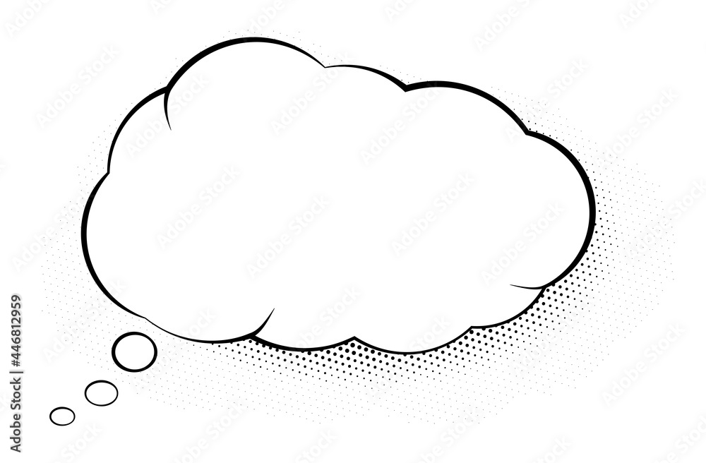 puffy comic speech bubble with copy space and halftone grid background, vector illustration puffy comic speech bubble with copy space and halftone grid background, vector illustration