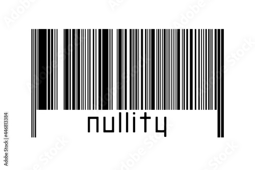 Barcode on white background with inscription nullity below photo
