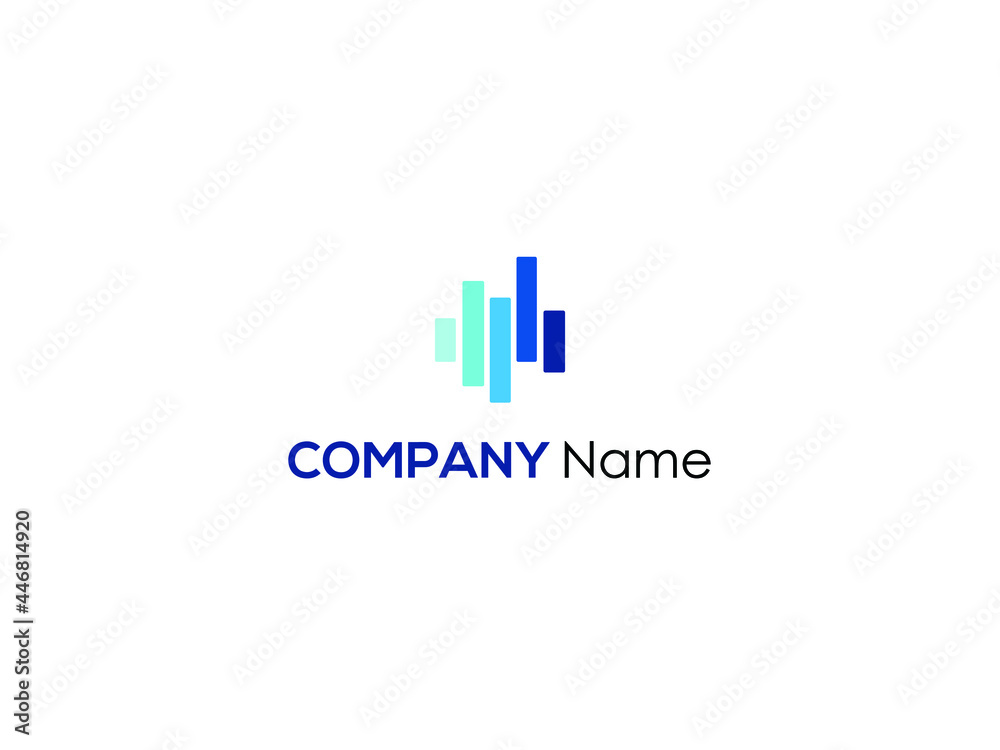 Business finance logo modern eye catching logo with blue color