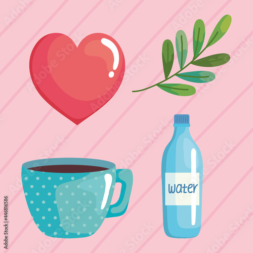 Tableau sur toile self care four icons