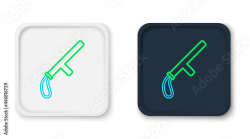 Line Police rubber baton icon isolated on white background. Rubber truncheon. Police Bat. Police equipment. Colorful outline concept. Vector