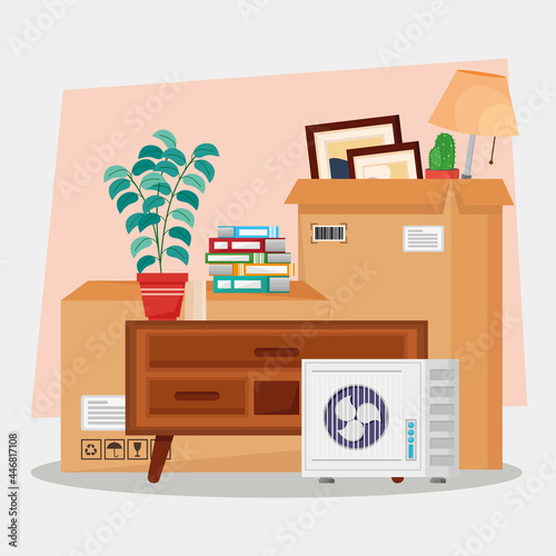 moving house in boxes