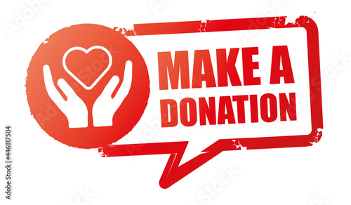 Stamp make a donation vector illustration