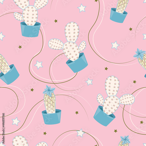 pattern cacti with stars