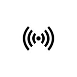 Wifi wireless internet signal or isp hotspot connection flat icon