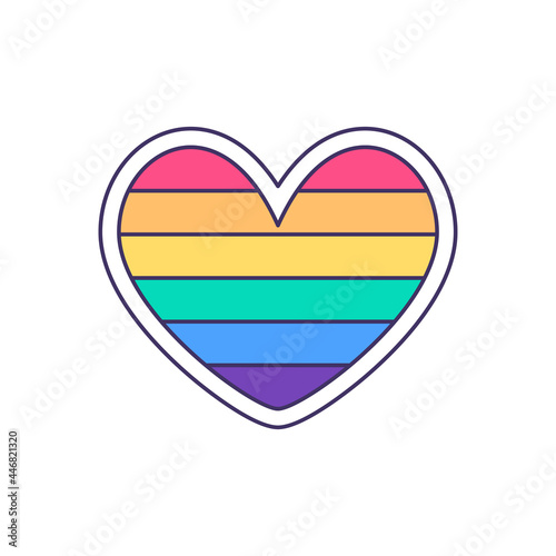 Isolated heart shape with lgbt colors pride icon Vector