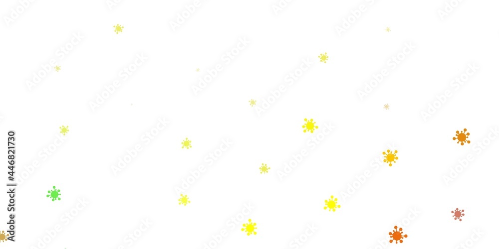Light green, yellow vector pattern with coronavirus elements. Light green, yellow vector pattern with coronavirus elements.
