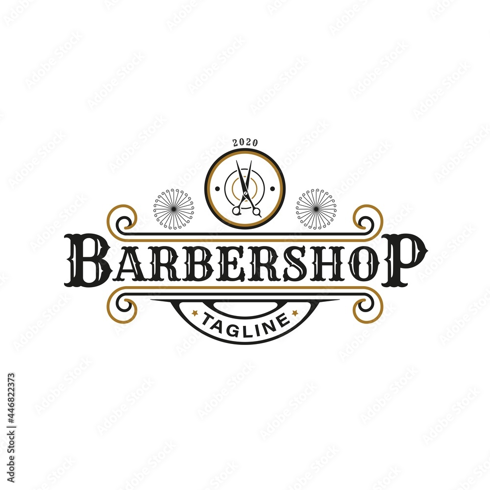 Premium Vector  Barber shop logo design template