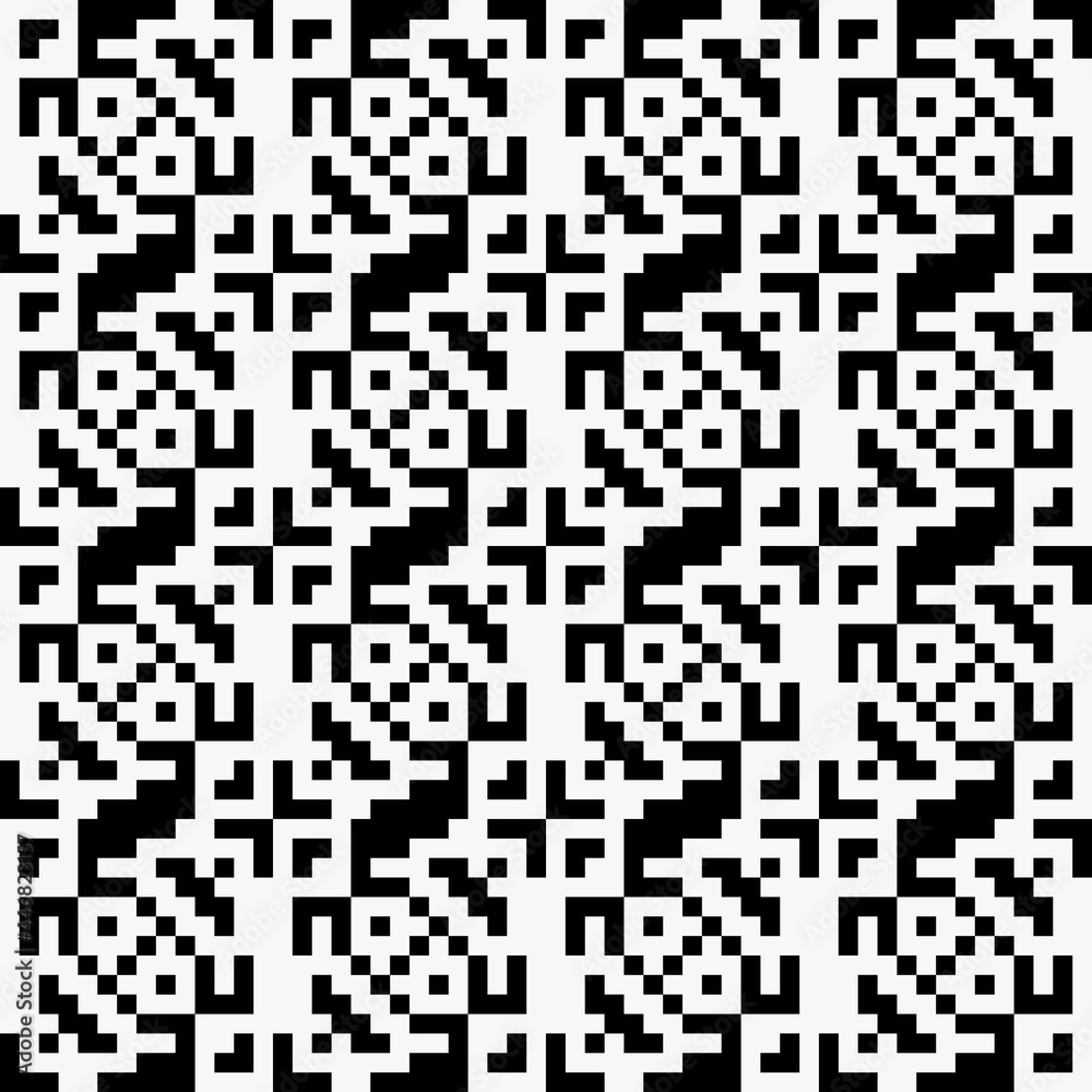 QR wallapper. Vector seamless QR seamless pattern QR wallapper. Vector seamless QR seamless pattern