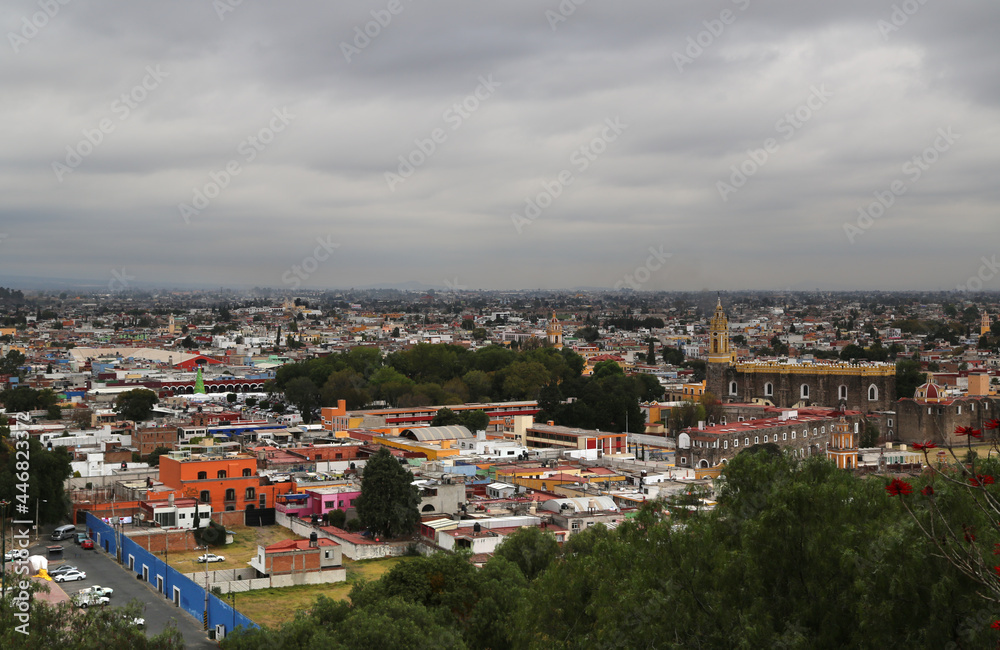 City of Cholula from the hill of the sanctuary of Nuestra Senora de los Remedios