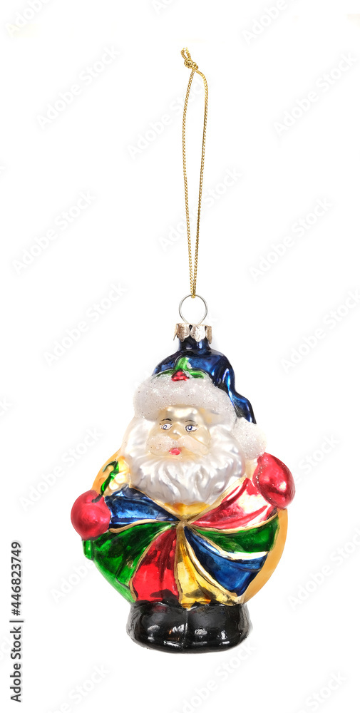 Glass Christmas toy isolated on a white background