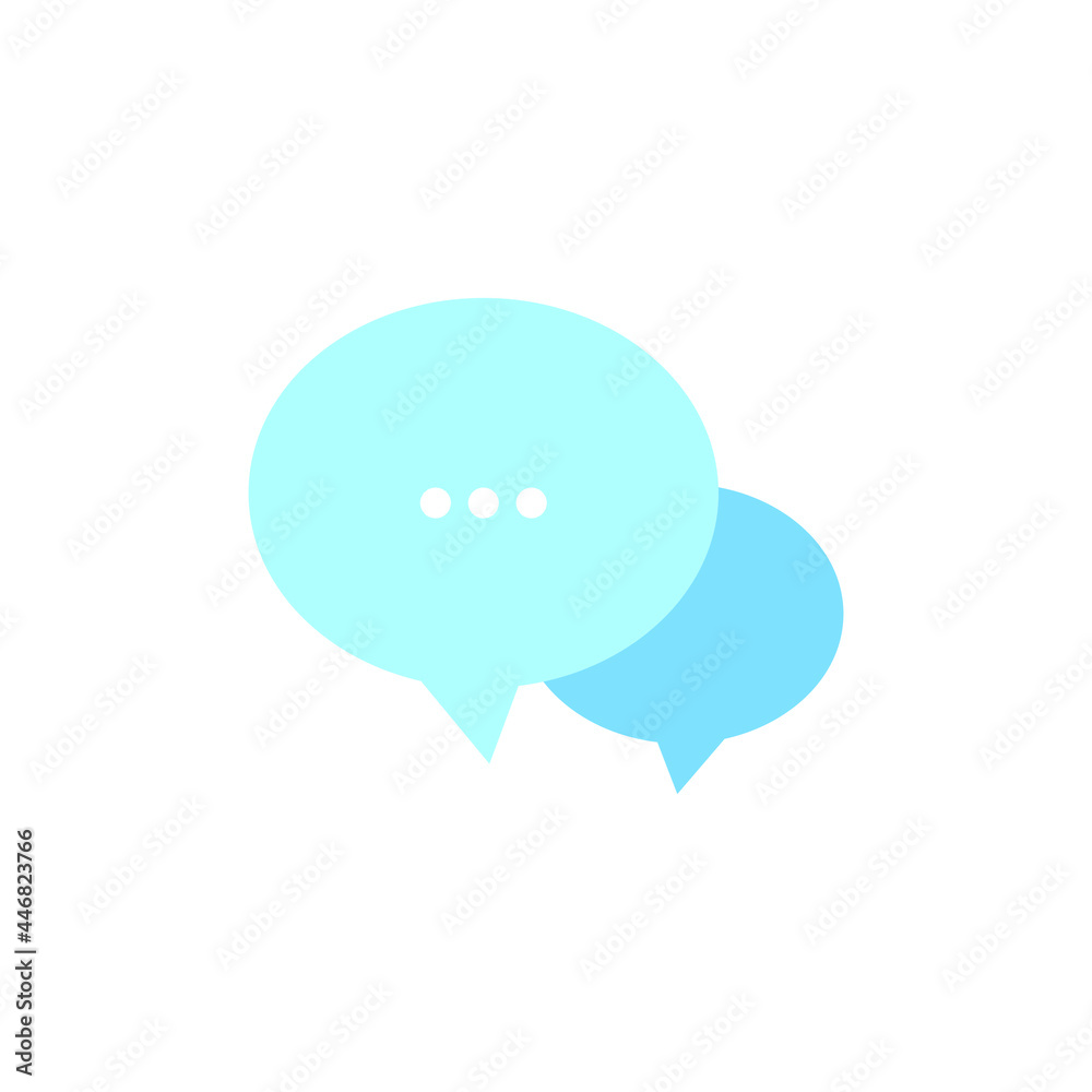 Chat message icon. Chat speech bubble. Blue Social media message. Vector illustration isolated on white background. Chat message icon. Chat speech bubble. Blue Social media message. Vector illustration isolated on white background.