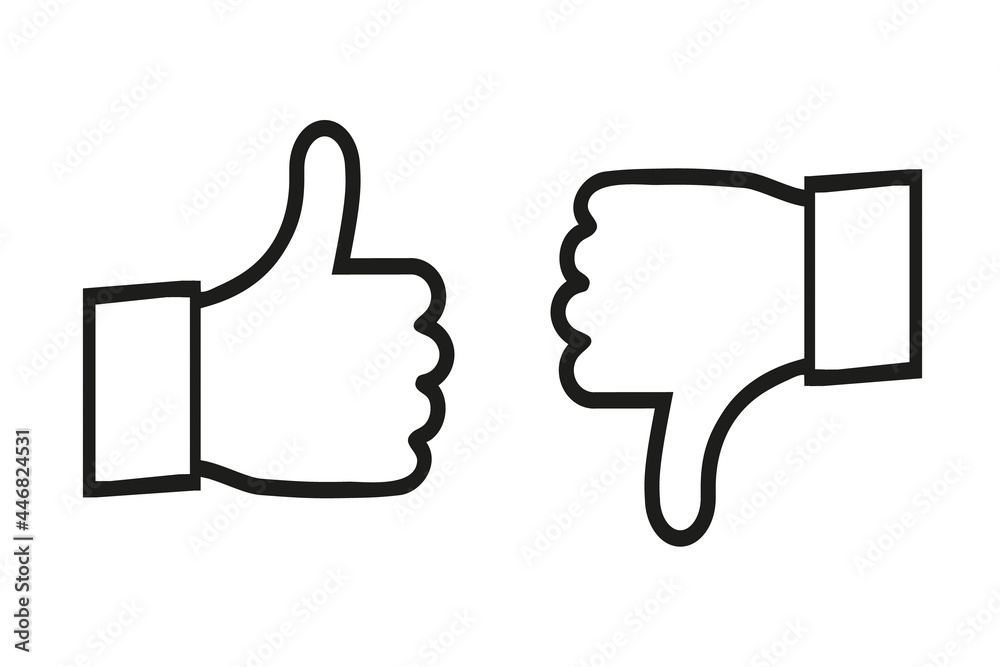 Thumbs Up And Down Icons - Vector Illustration Isolated On White Background Thumbs Up And Down Icons - Vector Illustration Isolated On White Background