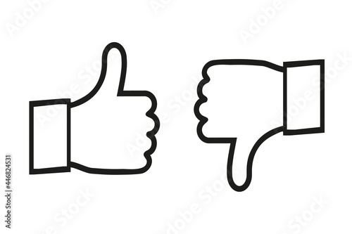 Thumbs Up And Down Icons - Vector Illustration Isolated On White Background