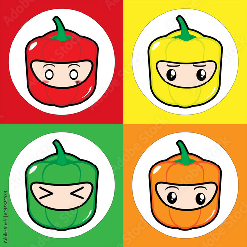 Bell Pepper Paprika Vegetable Mixed Colors Mask