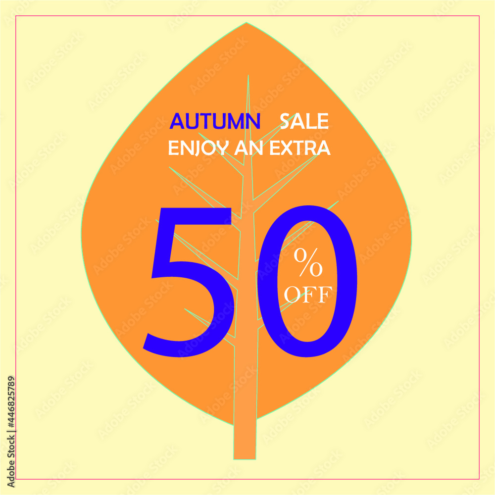 autumn sale. banner for social networks in autumn colors. autumn tree sales. autumn sales list.