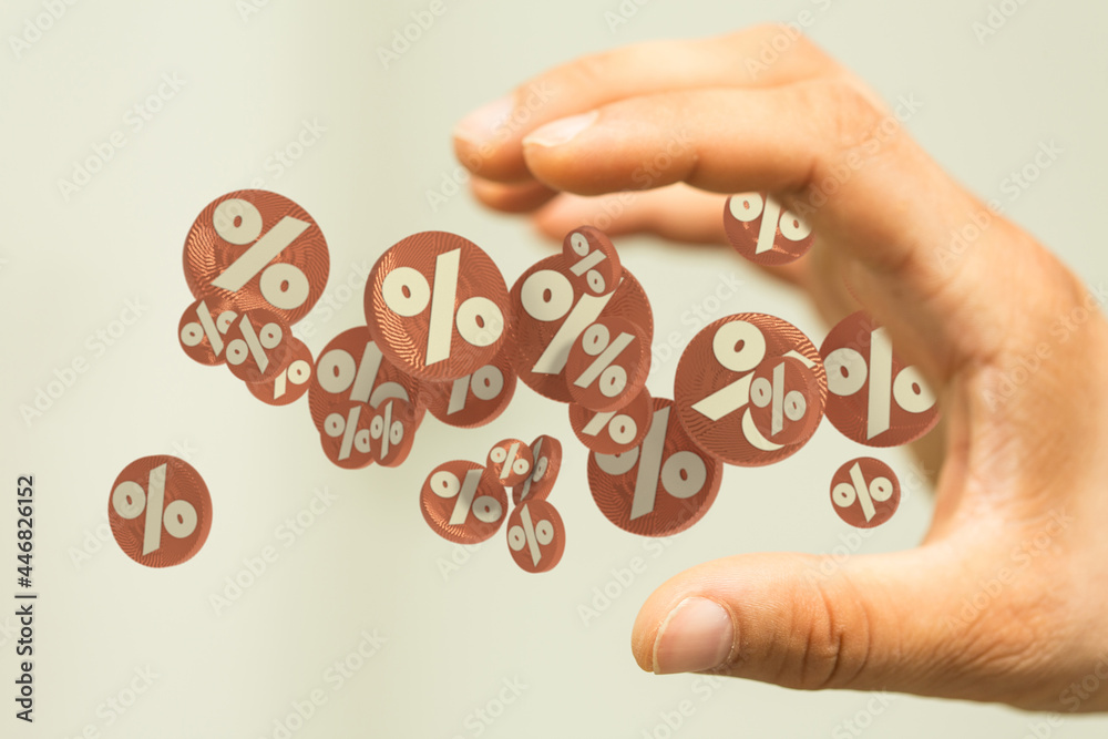 Seasonal sales background with percent discount pattern. 3D Seasonal sales background with percent discount pattern. 3D