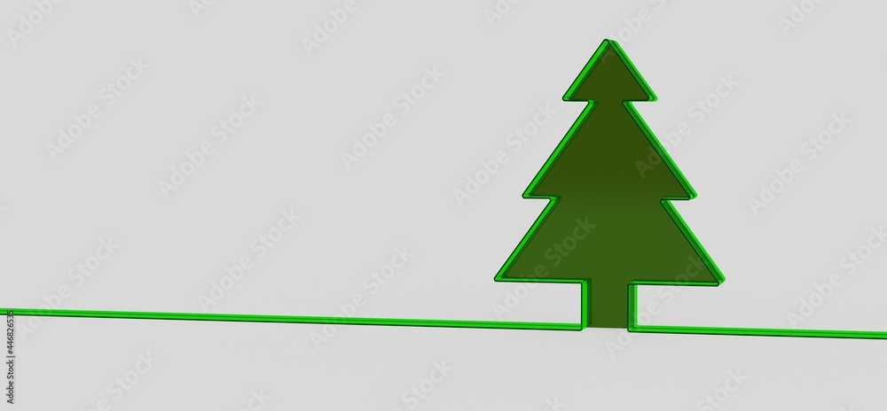 merry christmas card modern 3d minimal tree