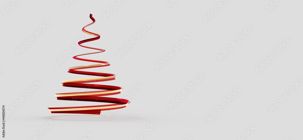 merry christmas card modern 3d minimal tree