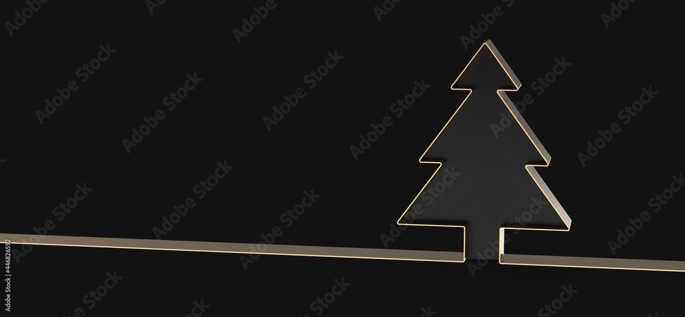 merry christmas card modern 3d minimal tree