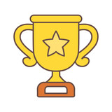 Isolated winner trophy icon First place Vector illustration