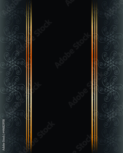 Elegant seamless wallpaper with golden fine decoration and place for your text. 