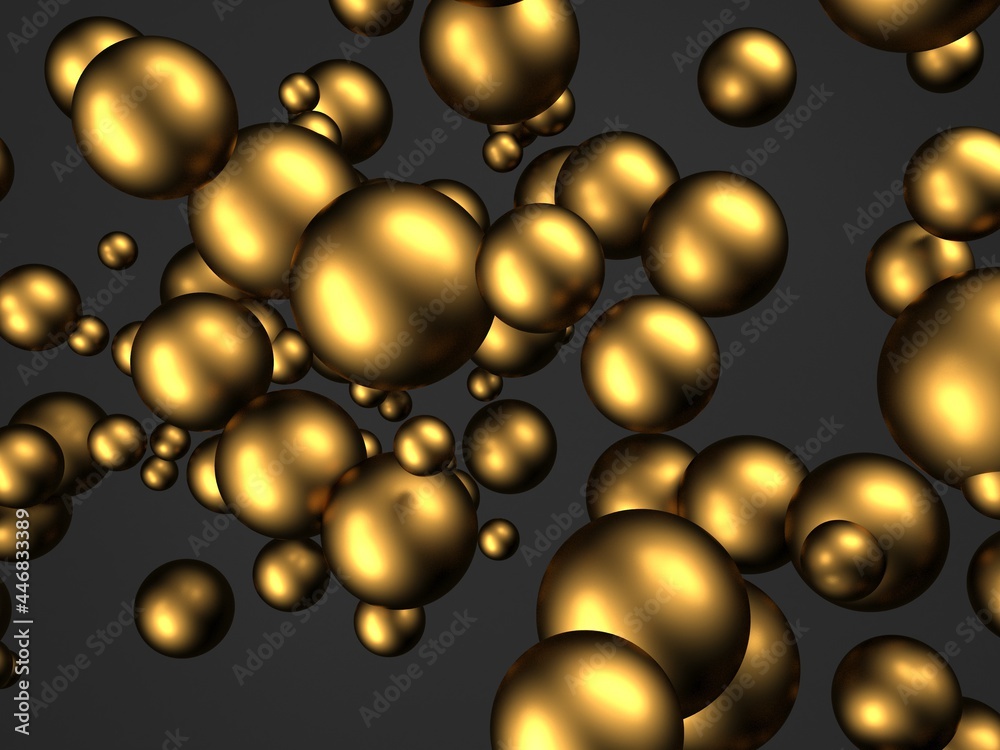 Fototapeta premium Golden polish spheres ballc design background