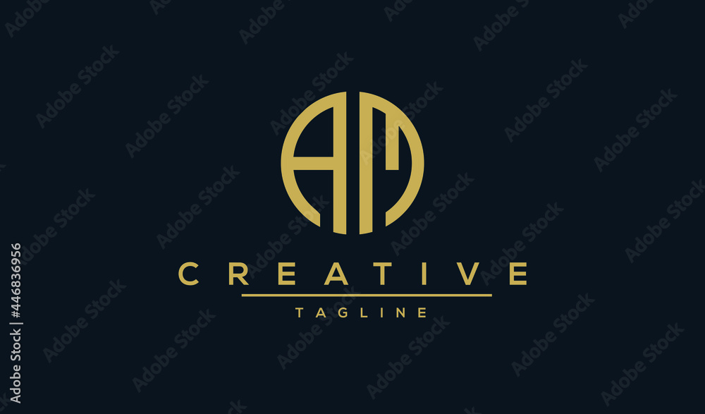 AM MA Letter Logo Design with Creative Modern Trendy Typography Badge and Black Colors. AM MA Letter Logo Design with Creative Modern Trendy Typography Badge and Black Colors.
